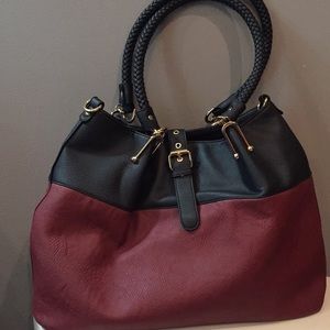 NWT Black Rivet bag set in black &mahogany & pouch